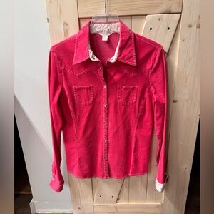 Arizona Jean Company Hot Pink western corduroy Button-Down Shirt